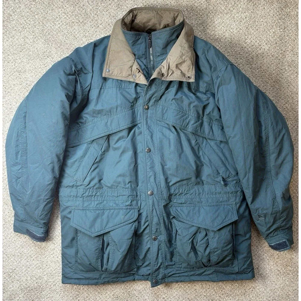 The North Face Vintage Green Goose Down Puffer Quilted Ski Jacket Mens Large - Picture 2 of 14